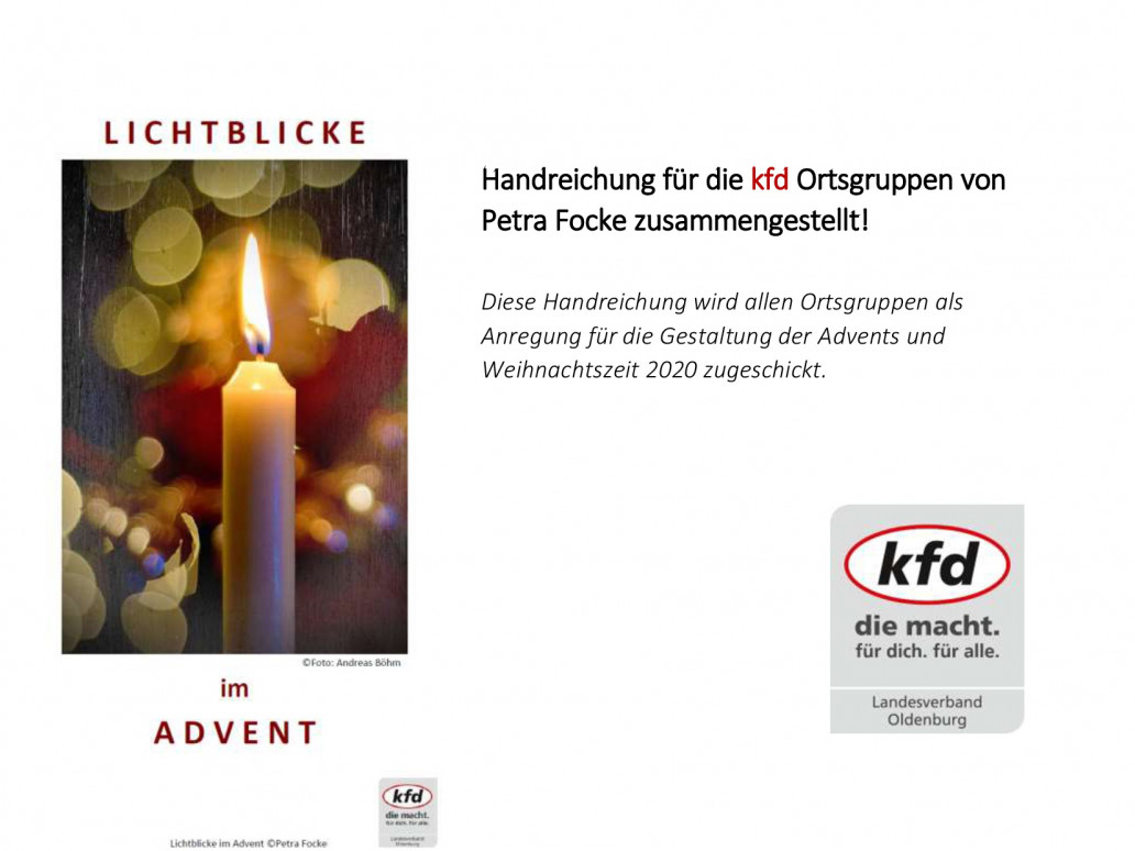 ADVENT 2020 erleben mit der kfd